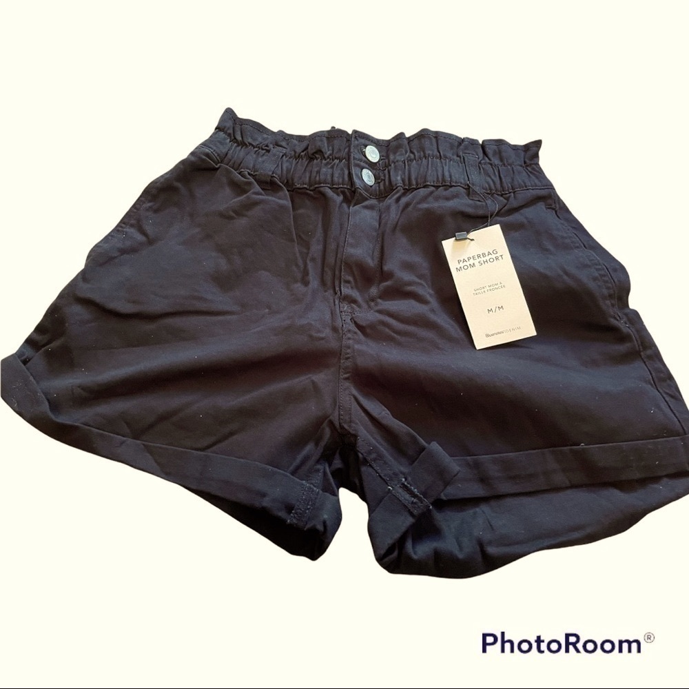 Bluenotes Paper Bag Mom Shorts Black — image 2 of 8